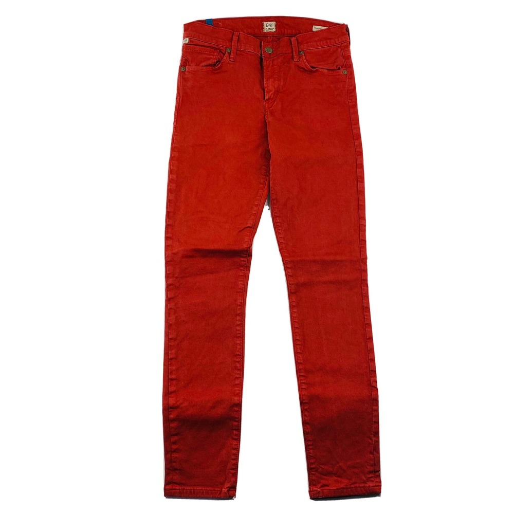 Citizens of Humanity Thompson Medium Rise Cropped Skinny Jeans Red 27x28